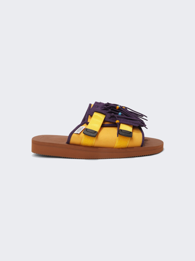 Suicoke Hoto-cab Sandals In Yellow And Brown
