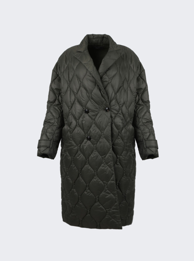 Amiri Quilted Coat In Olive Green