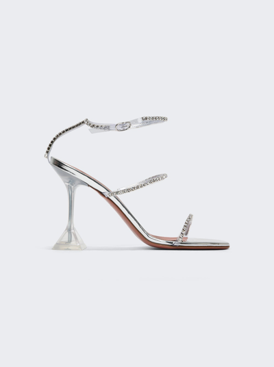 Amina Muaddi Women's Gilda Crystal-embellished Sandals In Transparent Andf White Crystals