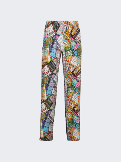 Vetements Lottery Print Pants In Multicolor