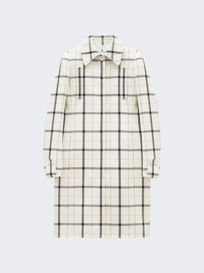 Courrã¨ges Classic Check Coat In Neutral