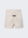 Essentials Dock Straight-leg Logo-appliquéd Cotton-blend Drawstring Shorts In Egg Shell