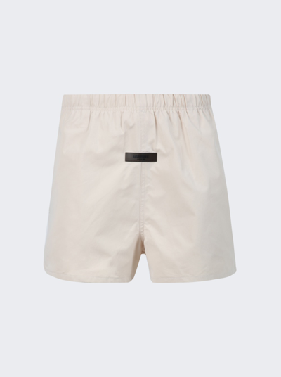 Essentials Dock Straight-leg Logo-appliquéd Cotton-blend Drawstring Shorts In Egg Shell