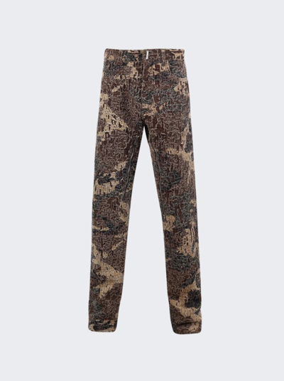 Givenchy Zipped Slim Fit Denim Trousers In Brown Beige