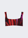 Louisa Ballou Orchid-print Scoop-neck Bikini Top In Red Raven