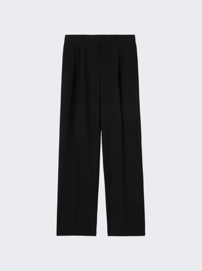 Burberry Wide-leg Pleated Trousers In Black