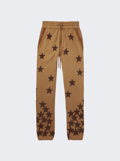 Amiri Chemist Suede Star Sweatpants Tobacco Brown