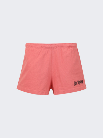 Sporty And Rich Sporty & Rich X Prince Disco Cotton-jersey Shorts In Burgundy