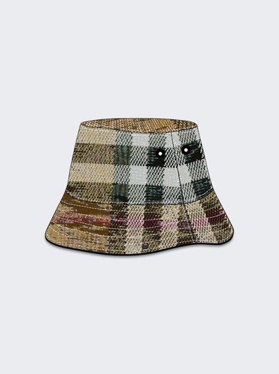 Burberry Check Sequin Bucket Hat In Dark Birch Brown