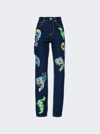 AREA EMBROIDERED FEATHER JEANS