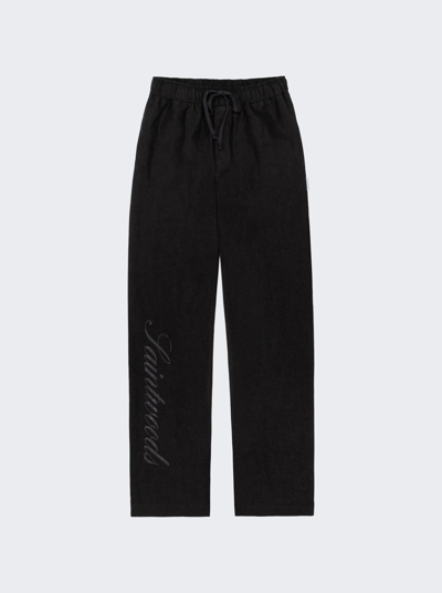 Saintwoods Linen Pajama Bottom In Black