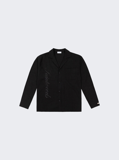 Saintwoods Linen Pajama Top In Black