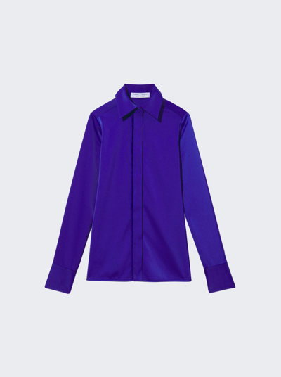 Proenza Schouler White Label Stretch Satin Shirt In Ultramarine Purple