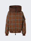 BURBERRY OVERSIZED BOMBER JACKET BROWN CHECK