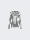Burberry Metallic Paillette-embellished Mesh Top In Silver