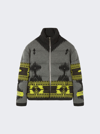 Alanui Icon Jacquard Wool Down Jacket In Dark Grey