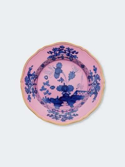 Ginori Floral Plate In Azalea Pink And Blue