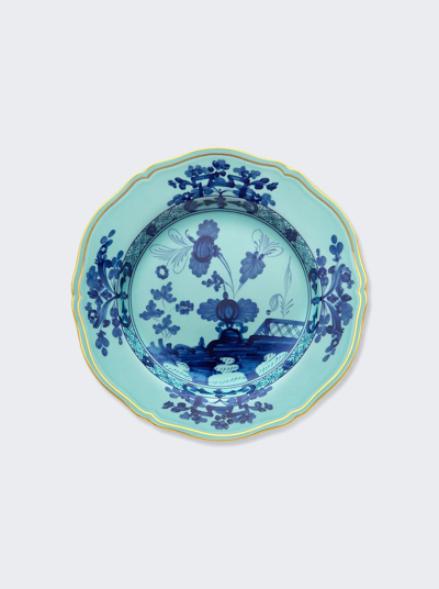 Ginori Floral Plate In Iris Blue