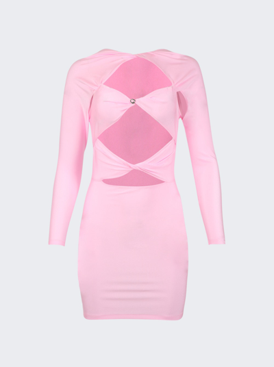 Coperni Cut-out Long-sleeved Dress In Pink