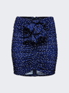 Magda Butrym Embellished Ruched Polka-dot Stretch-jersey Mini Skirt In Navy Blue