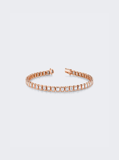 Anita Ko 18k Rose Gold Emerald Cut Dia Tennis Bracelet