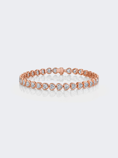 Anita Ko 18k Rose Gold Bezel Heart Diamond Tennis Bracelet