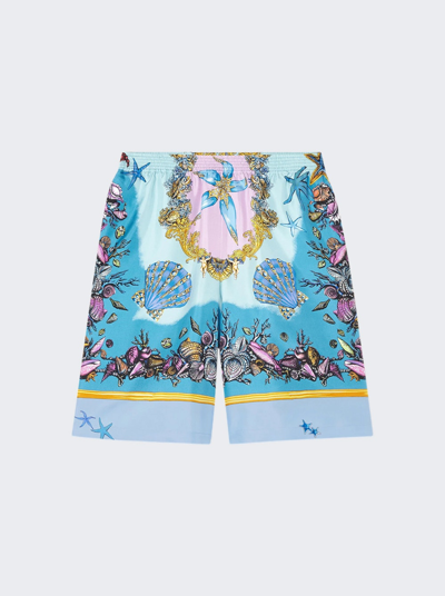 Versace Silk Printed Shorts Pastel Baroque