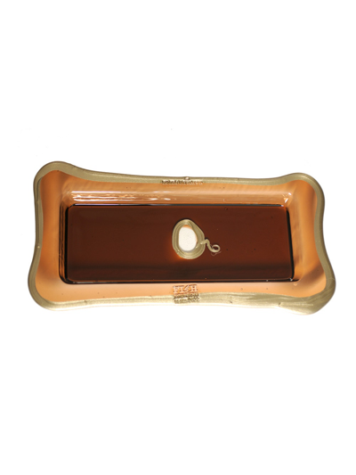 Gaetano Pesce Rectangular Tray In Brown And Bronze