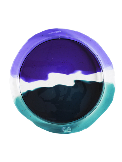 Gaetano Pesce Round Tray Small In Purple And Emerald Green