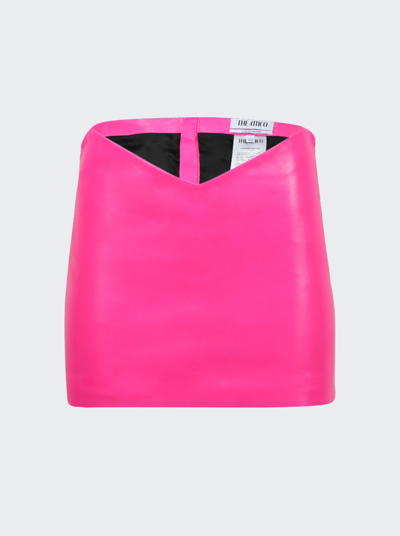 Attico Lea Mini Skirt In Neon Fuchsia Pink