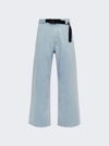 MONCLER GENIUS X J.W.A. WIDE LEG DENIM TROUSER WITH INDUSTRIAL BELT STRAPS