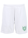Sporty And Rich Beverly Hills Brand-printed High-rise Cotton Shorts In White