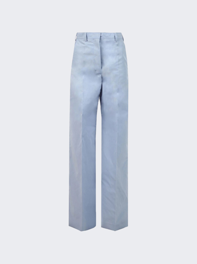 Stella Mccartney High-waisted Wide Leg Trousers In Dusty Blue