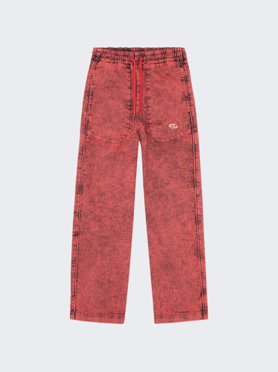 Diesel D-martians-ne-fs Sweat Jeans In Red
