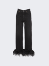 VALENTINO FEATHERED STRAIGHT JEANS