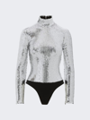 BRANDON MAXWELL LONG SLEEVE SEQUIN BODYSUIT