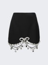 Area Embellished Bow Scalloped Mini Skirt In Black