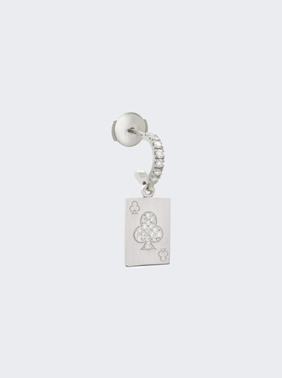 Mysteryjoy Club Card Charm Earring White Gold In Not Applicable