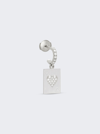 MYSTERYJOY HEART CARD CHARM EARRING WHITE GOLD