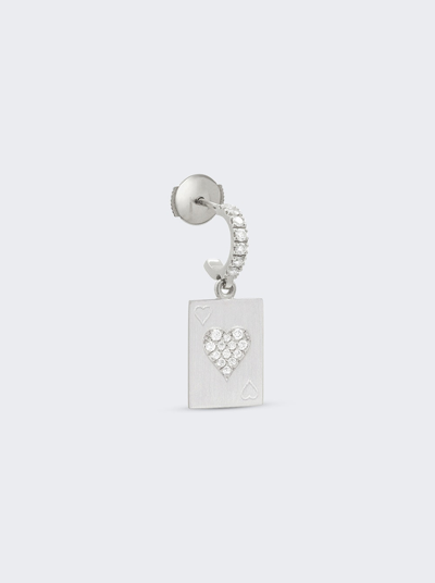 Mysteryjoy Heart Card Charm Earring White Gold In Not Applicable