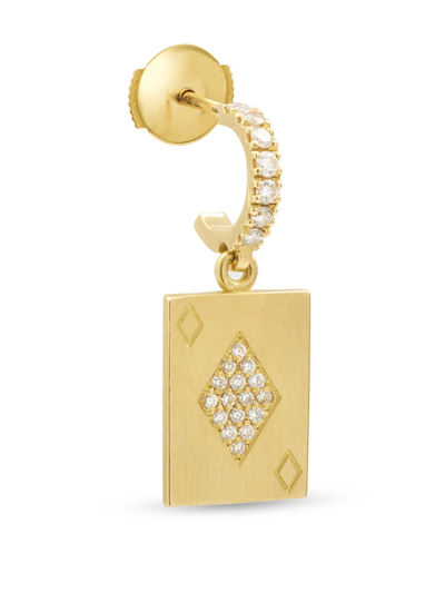 Mysteryjoy Diamond Card Charm Earring Yellow Gold