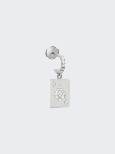 Mysteryjoy Spades Card Charm Earring White Gold In Not Applicable