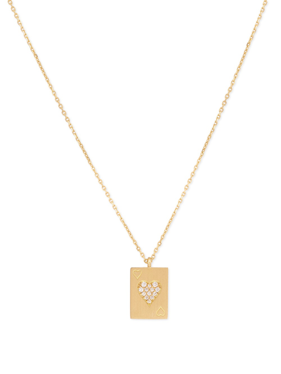 Mysteryjoy Heart Card Charm Necklace Yellow Gold