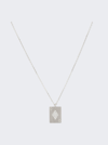 Mysteryjoy Diamond Card Charm Necklace White Gold