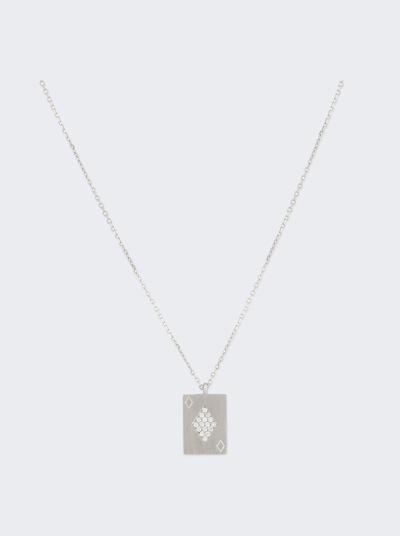 Mysteryjoy Diamond Card Charm Necklace White Gold