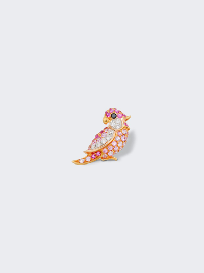 Mio Harutaka Little Bird Earring With Pink Sapphires And Diamonds, Single (right) In Not Applicable