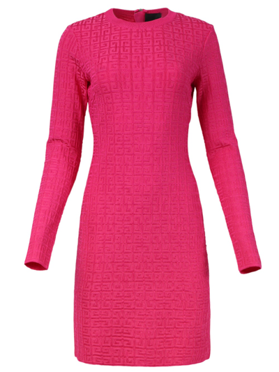 Givenchy 4g Logo Long Sleeve Dress In Pink