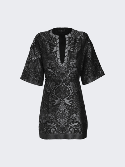 ETRO JACQUARD DRESS WITH MYTHOLOGICAL FLORAL DESIGNS