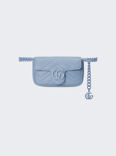 Gucci Gg Marmont Belt Bag In Blue