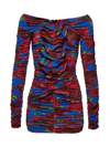 Magda Butrym Long Sleeve Floral Mini Dress Blue And Red